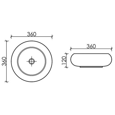 Раковина из сантехнического фарфора Ceramica Nova ELEMENT CN6050MC 40х40 накладная цвет коричневый без отверстий под смеситель