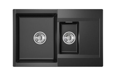Кухонная мойка Granula 7808, ШВАРЦ 80х50 цвет черный поверхность матовая