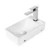 Раковина из сантехнического фарфора Bond Cube S12-380L 40х20 накладная цвет белый 1 отверстие под смеситель