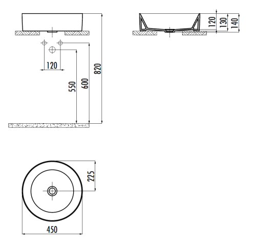 Раковина Creavit Nice 45 см NC045-00CB00E-0000 накладная цвет белый - фото 2