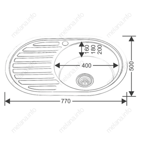 Кухонная мойка Melana 122 ta (*15) 75х50 цвет хром поверхность полированная