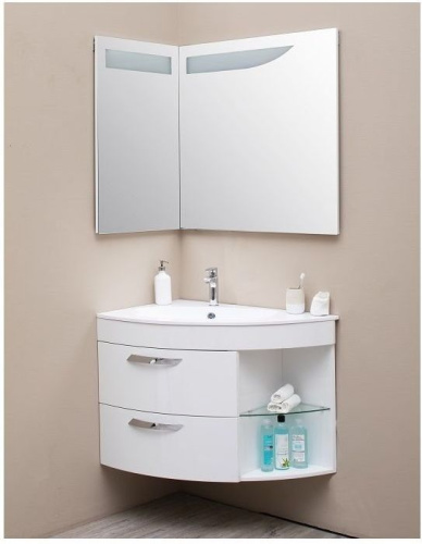 Зеркало в ванную De Aqua Трио Люкс 184503 89х86 цвет белый - фото 2