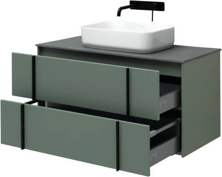 Тумба под раковину Allen Brau Reality 1.32007.CGM 100х46х50 подвесная цвет зеленый/серый