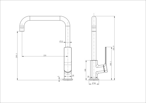 Смеситель для кухни Wonzon & Woghand WW-L1006-CR на мойку/столешницу хром - фото 2
