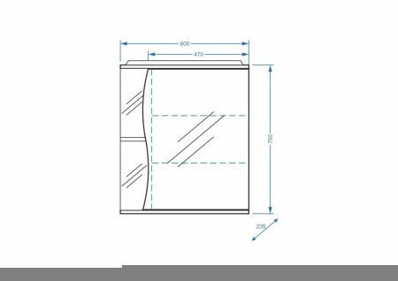 Зеркало-шкаф Stella Polar Волна SP-00000048 60х70 подвесной цвет белый
