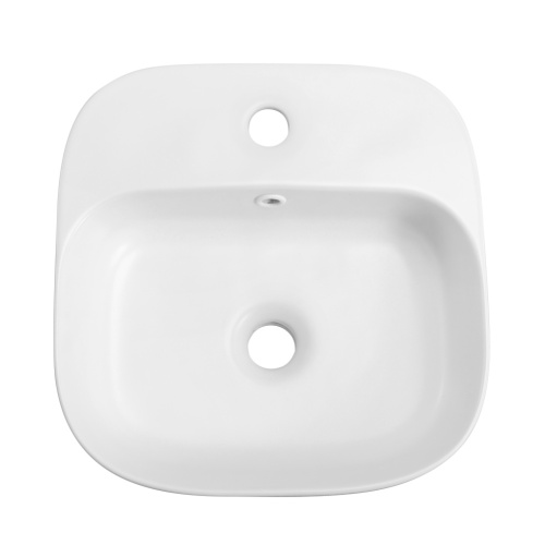 Раковина керамическая Cezares CZR-6615-BO 40х39 накладная цвет белый матовый 1 отверстие под смеситель - фото 3
