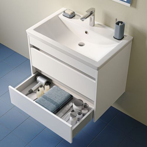 Тумба с раковиной IDDIS Zodiac X ZDX70W0i95K 71х47х58 подвесная цвет белый - фото 5