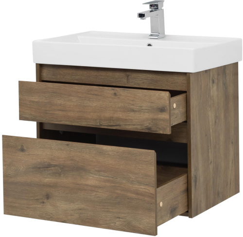 Комплект мебели: тумба с раковиной + зеркало Aquanet Nova Lite 00254218 75,7х46х145 напольный/подвесной - фото 3