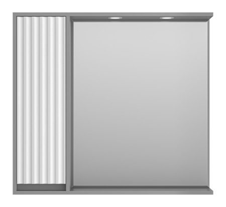 Зеркало-шкаф Brevita Balaton BAL-04090-01-01Л 90х80 подвесной цвет белый/серый