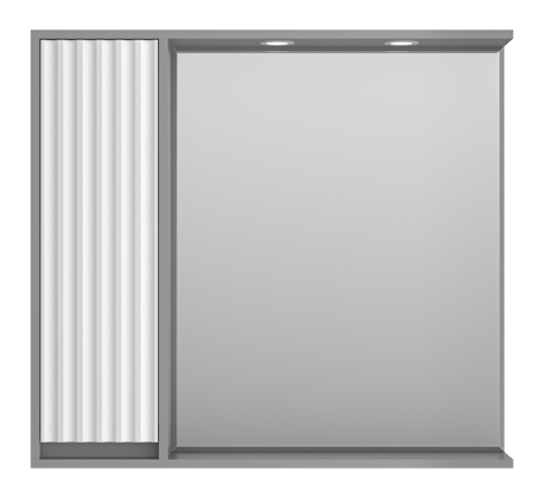 Зеркало-шкаф Brevita Balaton BAL-04090-01-01Л 88х14х80 подвесной цвет белый/серый - фото 2