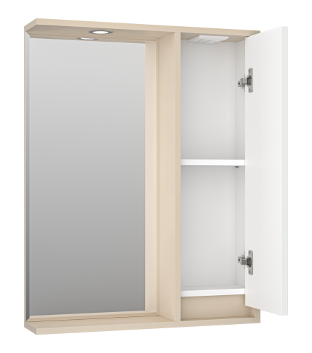 Зеркало-шкаф Brevita Balaton BAL-04065-03-01П 63х14х80 подвесной цвет белый/бежевый - фото 4 Зеркало-шкаф Brevita Balaton BAL-04065-03-01П 63х14х80 подвесной цвет белый/бежевый - фото 4