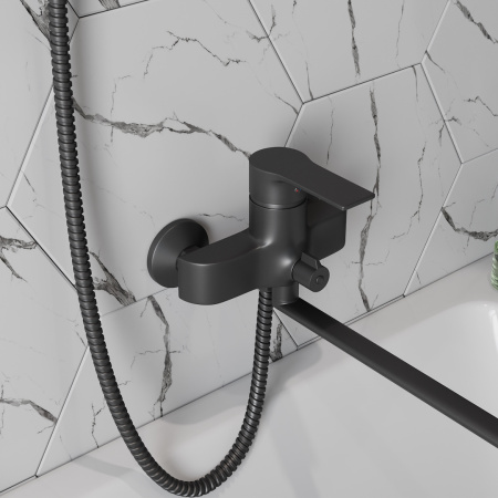 Смеситель для ванны Teymi T10267 настенный черный матовый