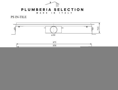 Душевой лоток Plumberia Selection PST IN-TILE PST90NO 90х5 черный