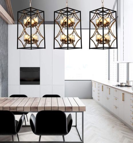 Люстра подвесная Lumina Deco Quadrato (Куадрато) LDP 1223-8 BK+MD - фото 2