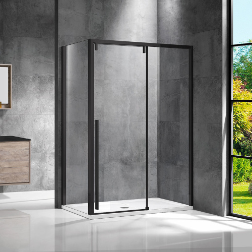 Душевой уголок Vincea Lugano VSR-1L1015CLB-1 150х100 стекло прозрачное профиль черный