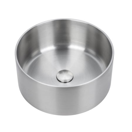 Раковина из нержавеющей стали Melana Ring380 сатин 40х40 накладная цвет хром без отверстий под смеситель