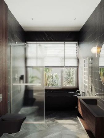 Душевая перегородка Maybah Glass MGD-1463-5у 100х195 стекло тонированное профиль хром