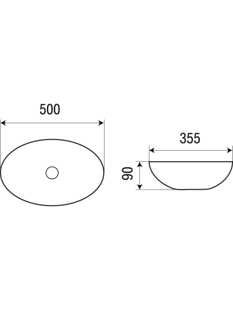Раковина из сантехнического фаянса WeltWasser WW SK 10000003857 50х40 подвесная цвет белый без отверстий под смеситель