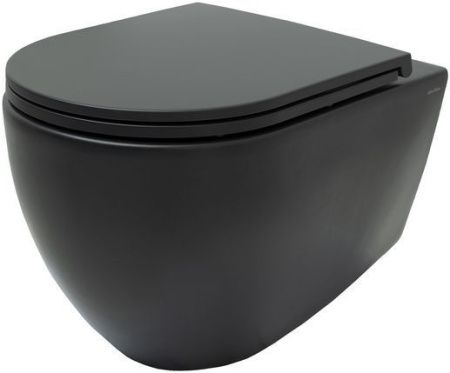 Чаша унитаза подвесная Allen Brau Reality 4.32006.31 цвет черный без сиденья безободковая каскадный смыв