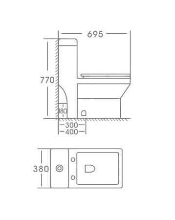 Унитаз-компакт напольный с бачком Stella Polar Бургос SP-00001889 белый с сиденьем микролифт душевой смыв