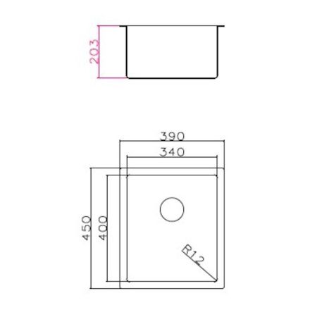 Кухонная мойка Grandex Aqua PROLINE 39 300062 45х40 цвет серый поверхность матовая