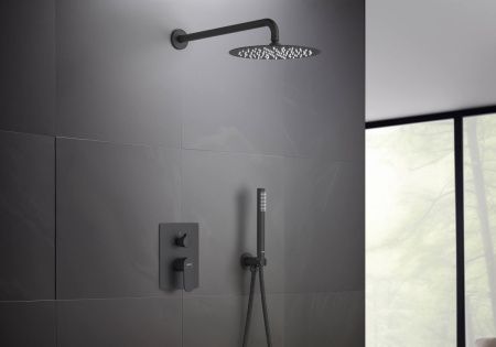 Душевая система Aquatek ОБЕРОН AQ1272MB встраиваемая в стену цвет черный