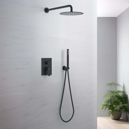 Душевая система Aquatek ОБЕРОН AQ1272MB встраиваемая в стену цвет черный