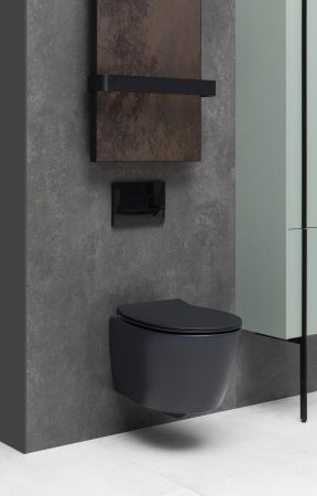 Чаша унитаза подвесная Allen Brau Fantasy 4.11004.31 цвет черный без сиденья безободковая каскадный смыв