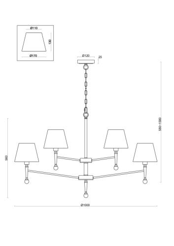 Светильник подвесной Freya Rosemary Classic FR5190PL-12BS1 - фото 2