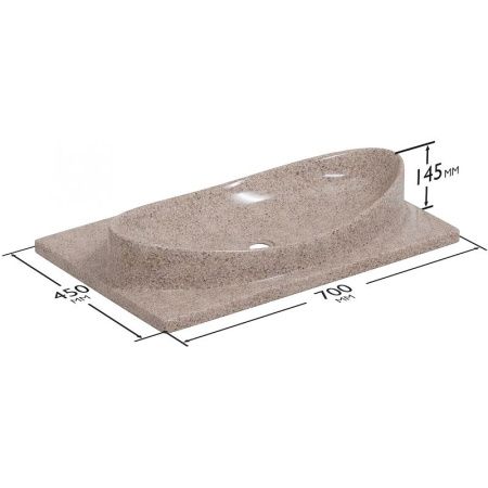 Раковина из искусственного камня СанТа 900142 70х50 подвесная цвет коричневый 1 отверстие под смеситель