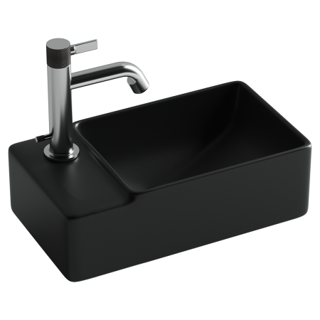 Раковина из сантехнического фарфора Ceramica Nova ELEMENT CN5046MB 40х20 подвесная цвет черный 1 отверстие под смеситель