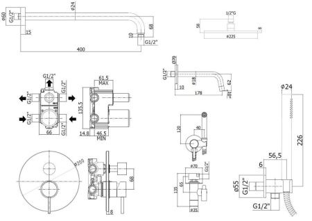 Душевая система Paffoni Light KITZLIG019CR045 встраиваемая в стену