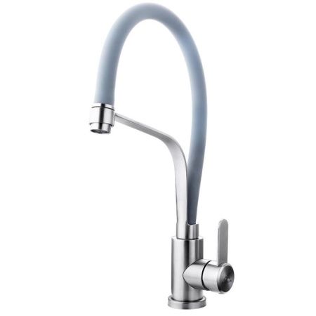 Смеситель для кухни Fashun A54012-12 на мойку серый/сатин