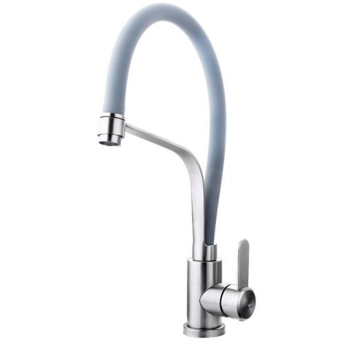 Смеситель для кухни Fashun A54012-12 на мойку серый/сатин - фото 2