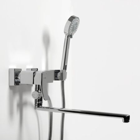 Смеситель для ванны и душа Wasserkraft Aller 1060 1062L настенный хром