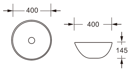 Раковина из сантехнического фарфора Milleau GLACE MU3301B-GW 40х40 накладная цвет белый без отверстий под смеситель