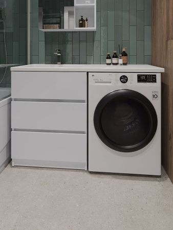 Тумба с раковиной Orange Sistema ST-70TUW+RAL 130х50 напольная цвет белый