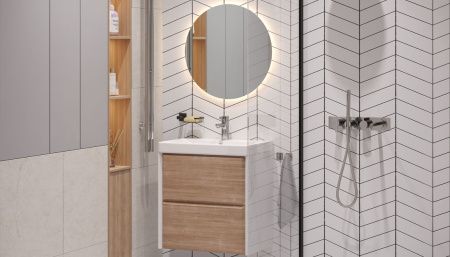 Тумба под раковину Velvex GESSO tpGES.60.2Y-25.21 60х40 подвесная цвет коричневый/белый