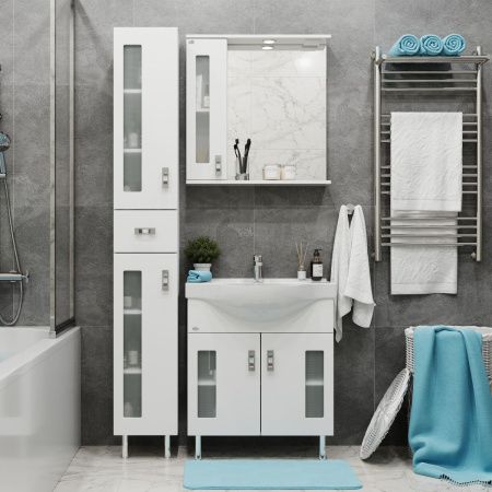 Зеркало-шкаф Onika Кристалл 206705 70х70 подвесной цвет белый