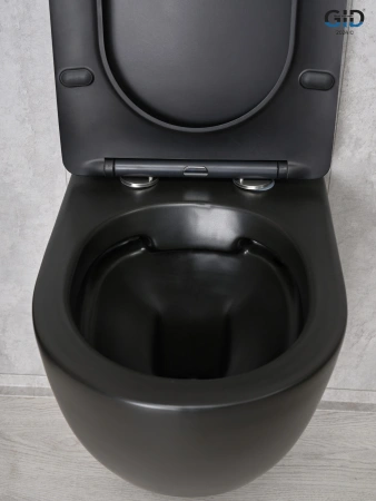 Унитаз подвесной Gid Convexo 62226Y черный с сиденьем микролифт безободковый смыв торнадо