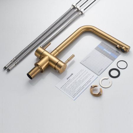 Смеситель для кухни Shevanik S468G на мойку золото