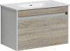 Тумба под раковину Sancos Smart SM80E 79х45х50 подвесная цвет дуб бардолино/белый
