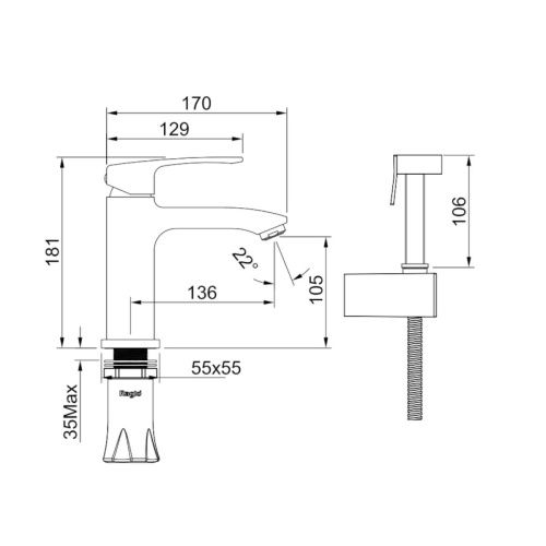 Смеситель Raglo R01 R01.12 на раковину хром - фото 2