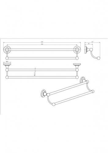 Полотенцедержатель CeramaLux BIANCO 51309 - фото 2