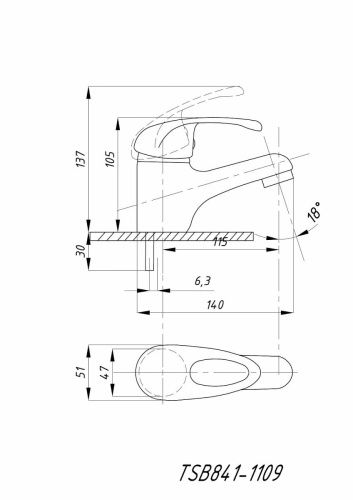 Смеситель TSARSBERG TSB-841-1109 на раковину хром - фото 3
