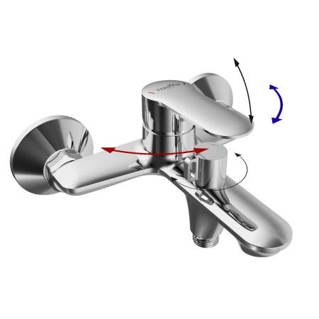 Смеситель для ванны Tokito KANDA TOK-KAN-1014 настенный хром