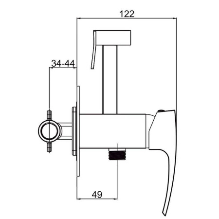 Гигиенический душ со смесителем Gappo G07-6 G7207-6 черный матовый