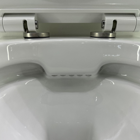 Унитаз подвесной Bond Oval F01-10 белый с сиденьем микролифт безободковый душевой смыв