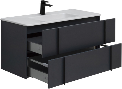 Тумба под раковину Allen Brau Reality 1.32007.AM 100х46х50 подвесная цвет черный - фото 5