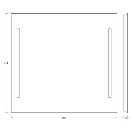 Зеркало Evoform Lumline BY 2017 80х80 подвесное